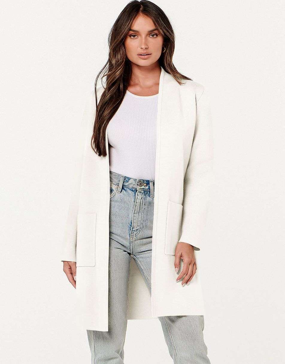 ANRABESS Women's Long Sleeve Open Front Cardigan Coat