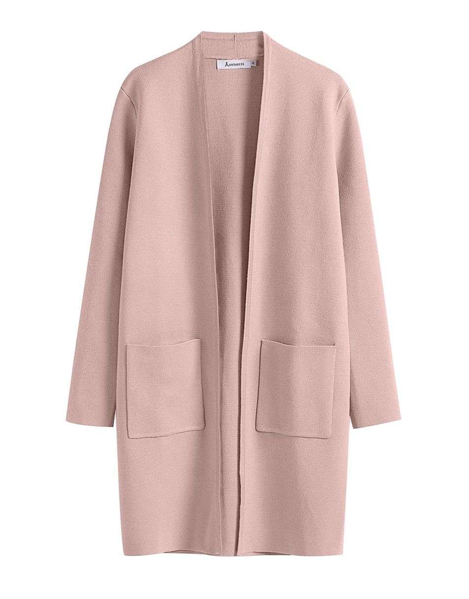 ANRABESS Women's Long Sleeve Open Front Cardigan Coat