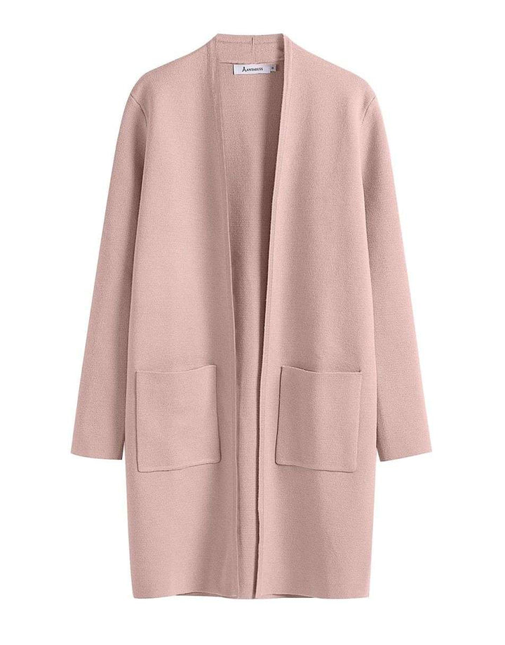 ANRABESS Women's Long Sleeve Open Front Cardigan Coat
