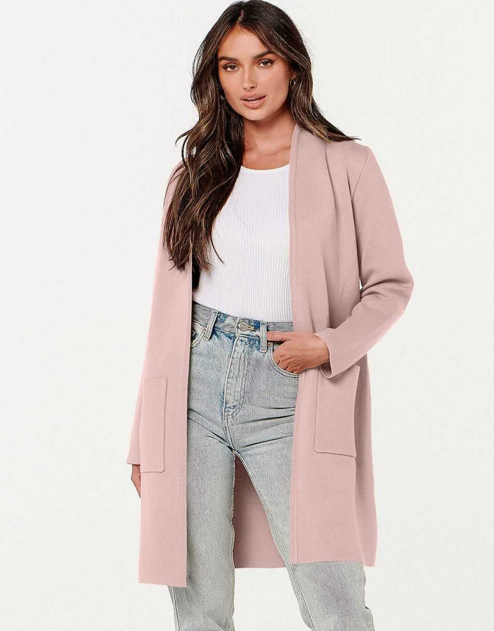 ANRABESS Women's Long Sleeve Open Front Cardigan Coat