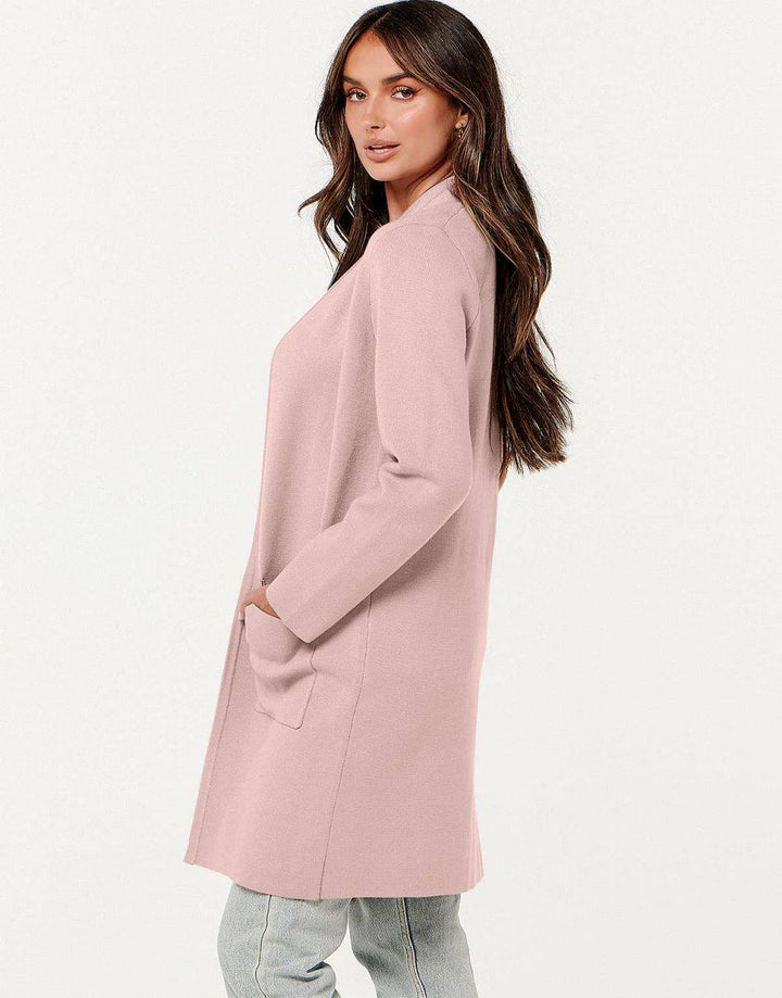 ANRABESS Women's Long Sleeve Open Front Cardigan Coat