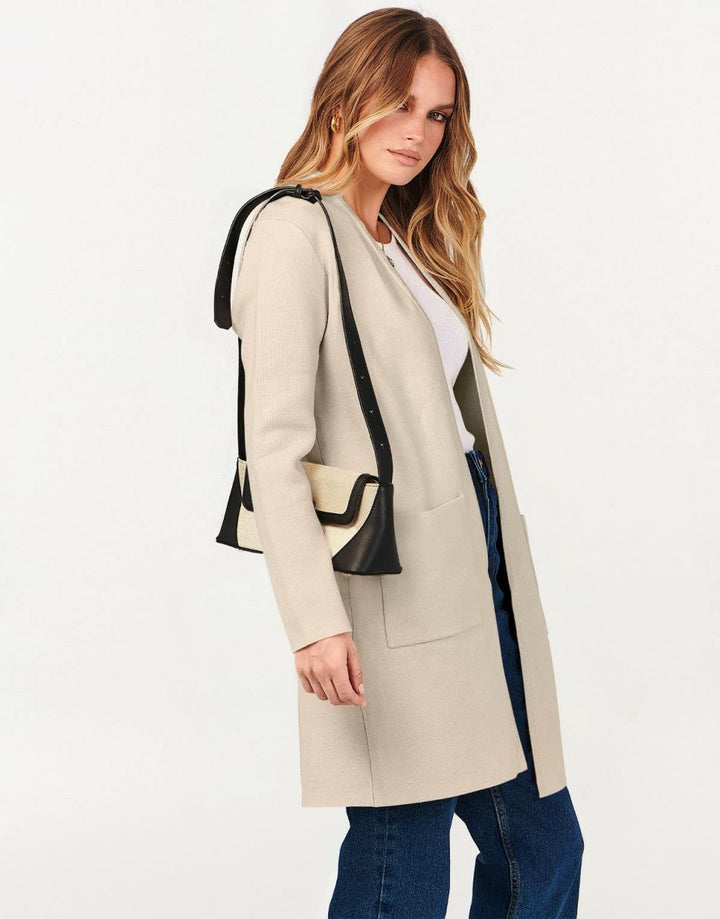 ANRABESS Women's Long Sleeve Open Front Cardigan Coat