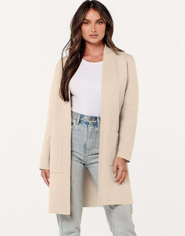 ANRABESS Women's Long Sleeve Open Front Cardigan Coat