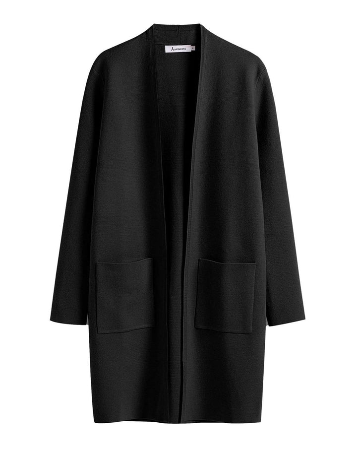 ANRABESS Women's Long Sleeve Open Front Cardigan Coat