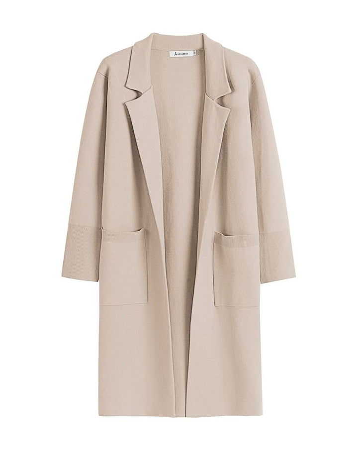 ANRABESS Women's Oversized Open Front Lapel Cardigan