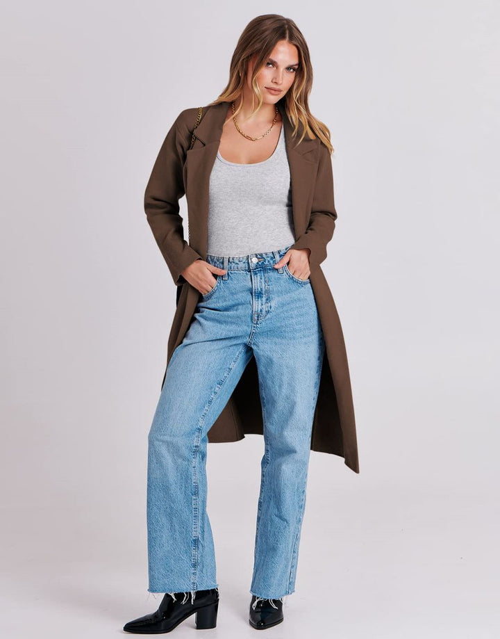 ANRABESS Women's Oversized Open Front Lapel Cardigan