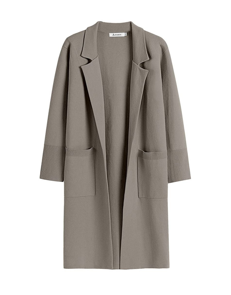 ANRABESS Women's Oversized Open Front Lapel Cardigan