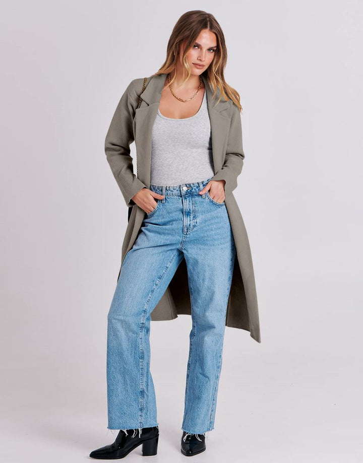 ANRABESS Women's Oversized Open Front Lapel Cardigan