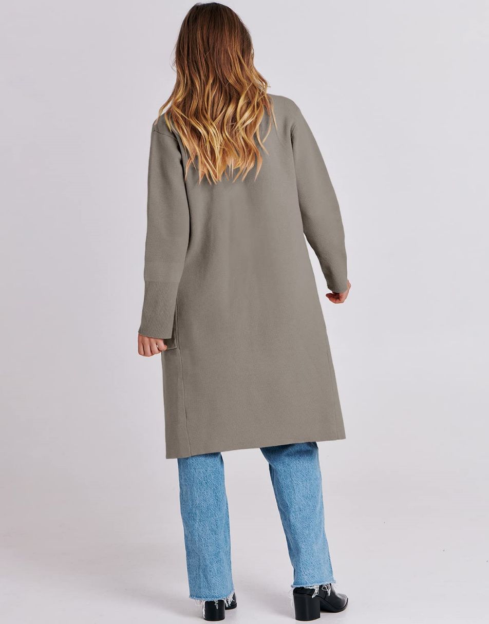 ANRABESS Women's Oversized Open Front Lapel Cardigan