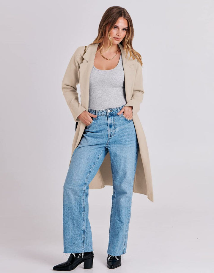 ANRABESS Women's Oversized Open Front Lapel Cardigan