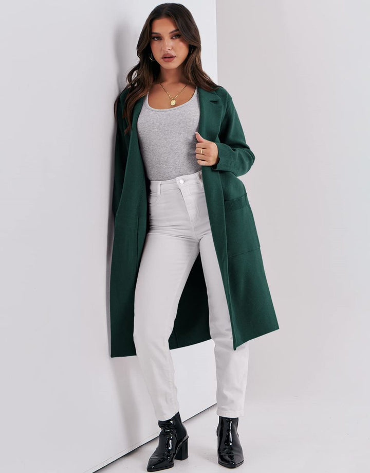 ANRABESS Women's Oversized Open Front Lapel Cardigan