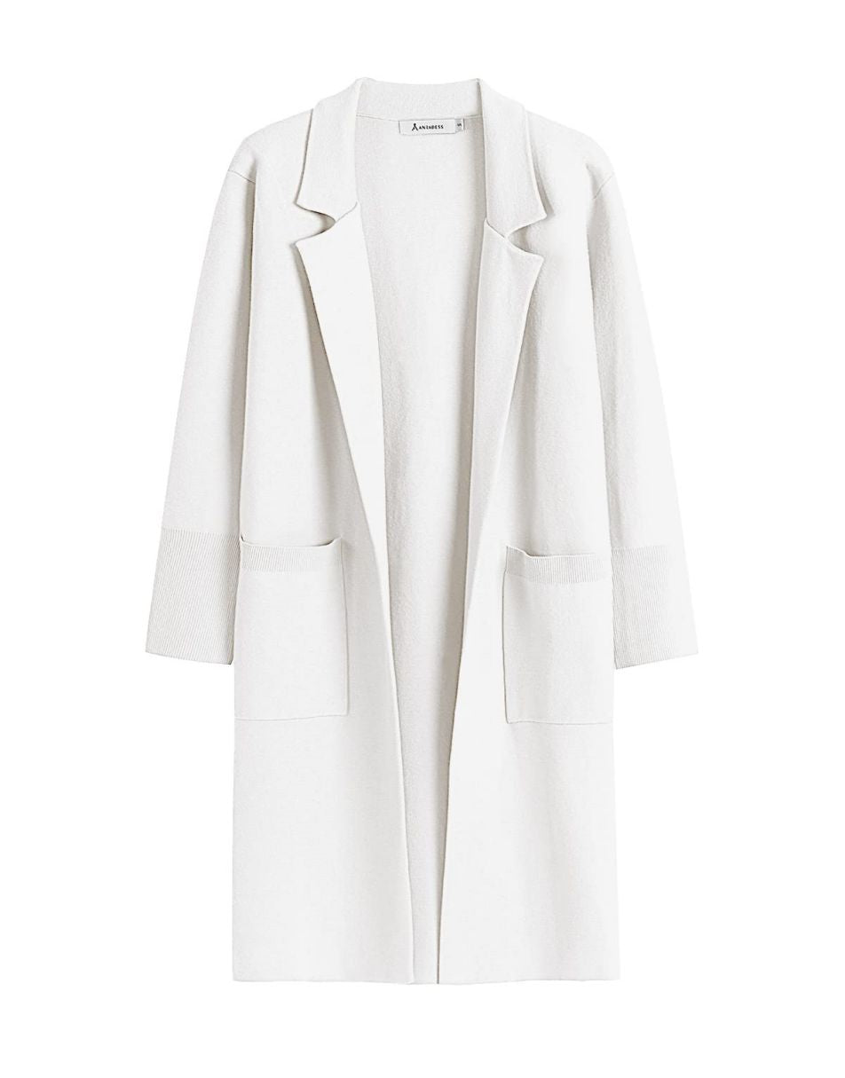 ANRABESS Women's Oversized Open Front Lapel Cardigan