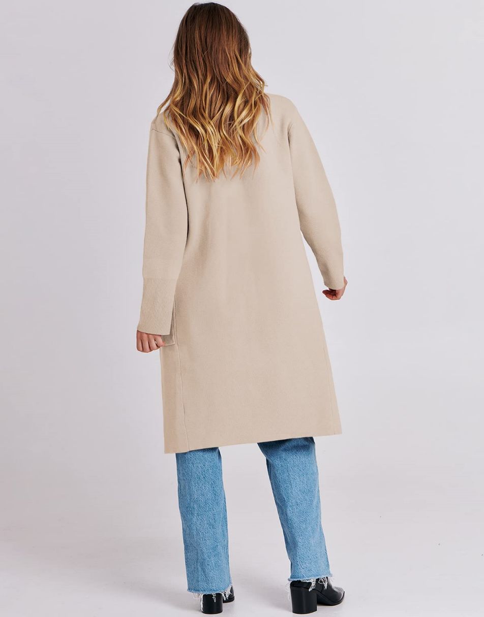 ANRABESS Women's Oversized Open Front Lapel Cardigan