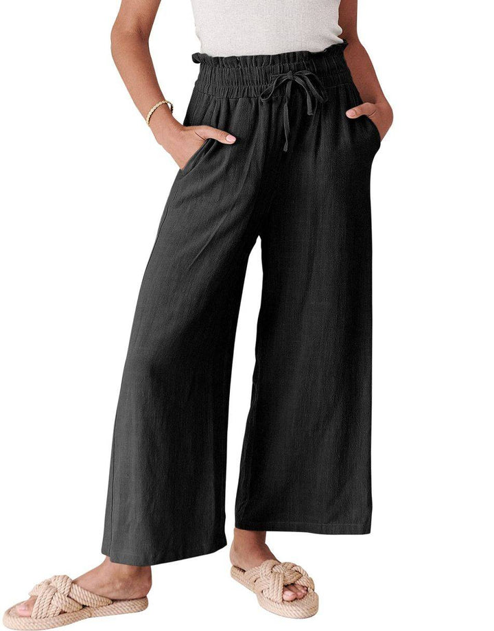 ANRABESS Women's Casual Linen High Waist Wide Leg Pants