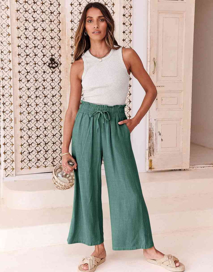 ANRABESS Women's Casual Linen High Waist Wide Leg Pants