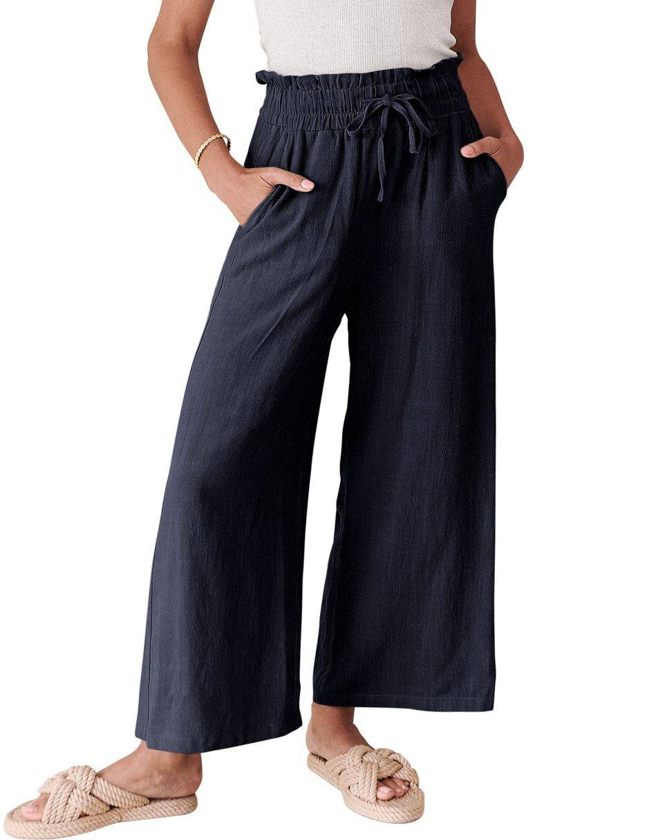 ANRABESS Women's Casual Linen High Waist Wide Leg Pants