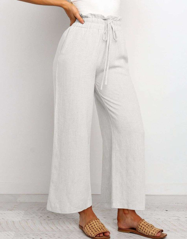 ANRABESS Women's Casual Linen High Waist Wide Leg Pants