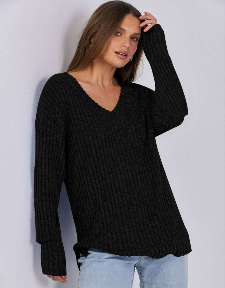 ANRABESS Women's V-Neck Tunic Top
