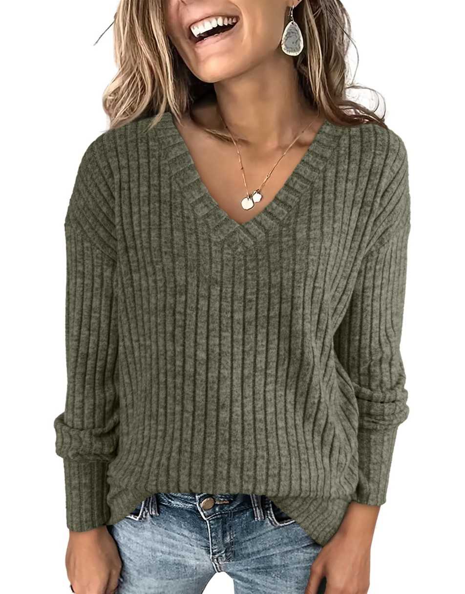 ANRABESS Women's V-Neck Tunic Top
