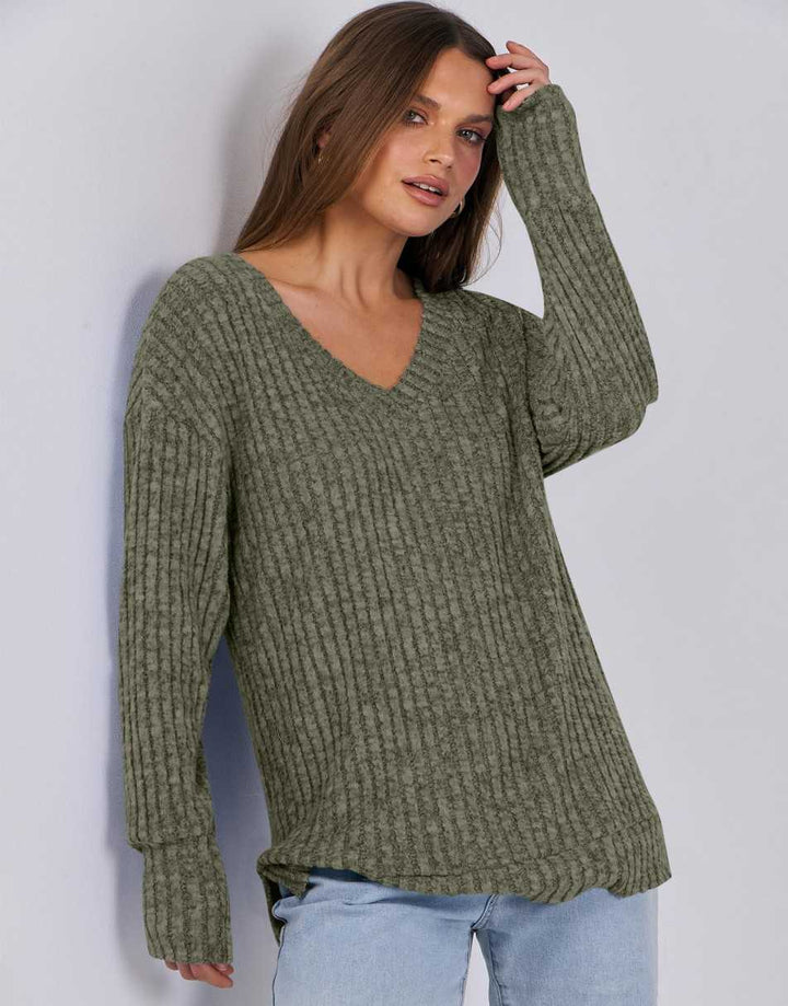 ANRABESS Women's V-Neck Tunic Top