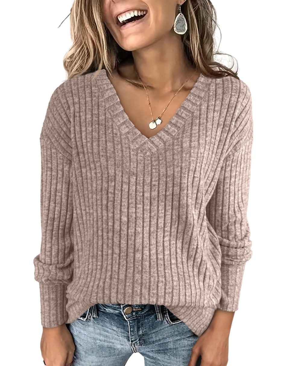 ANRABESS Women's V-Neck Tunic Top