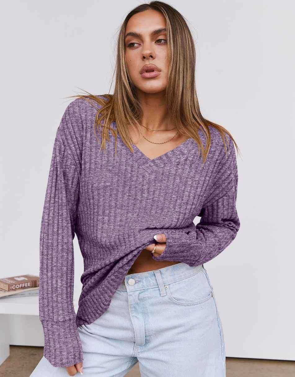 ANRABESS Women's V-Neck Tunic Top