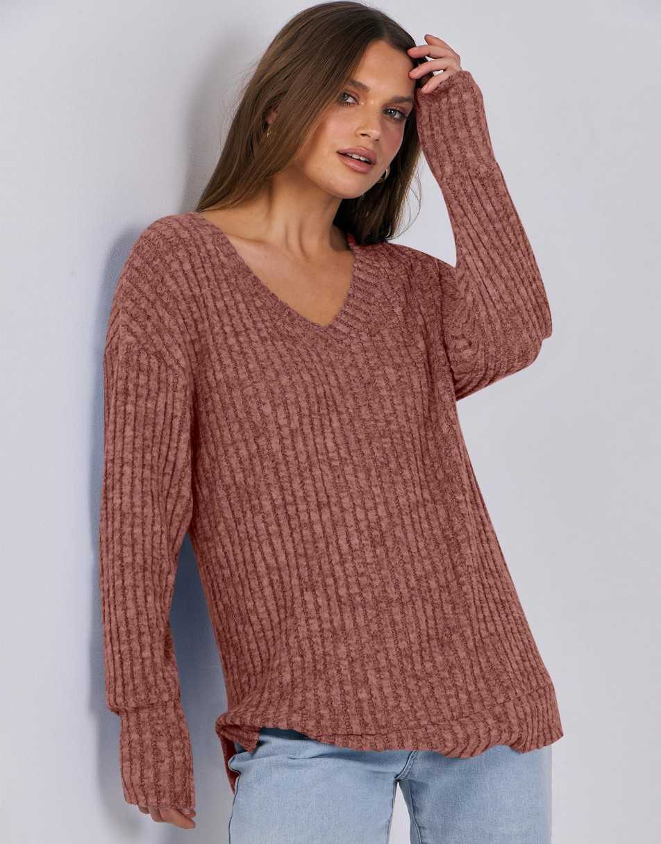 ANRABESS Women's V-Neck Tunic Top