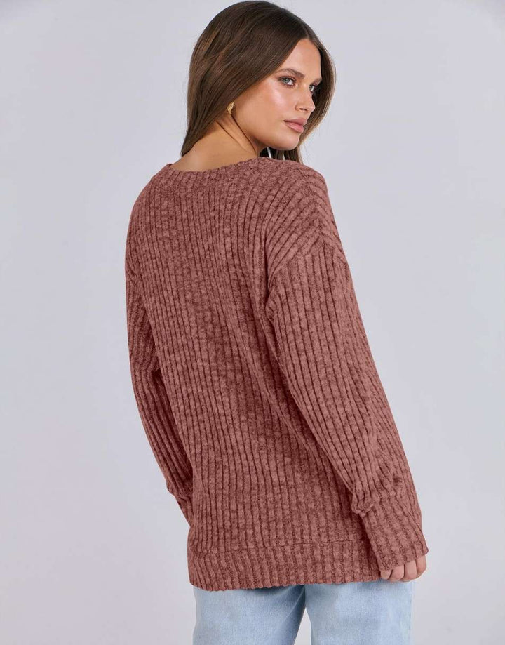 ANRABESS Women's V-Neck Tunic Top
