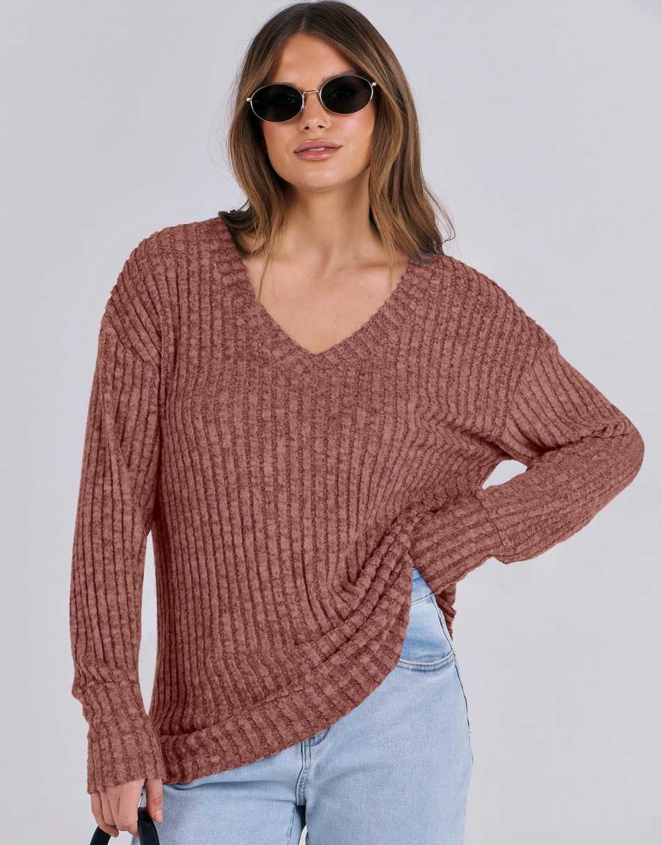 ANRABESS Women's V-Neck Tunic Top