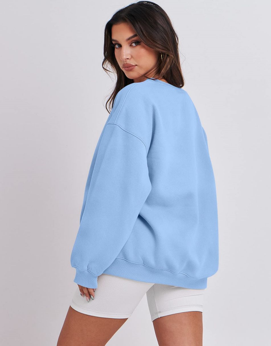 ANRABESS Women's Y2K Oversized Fleece Crewneck Hoodie