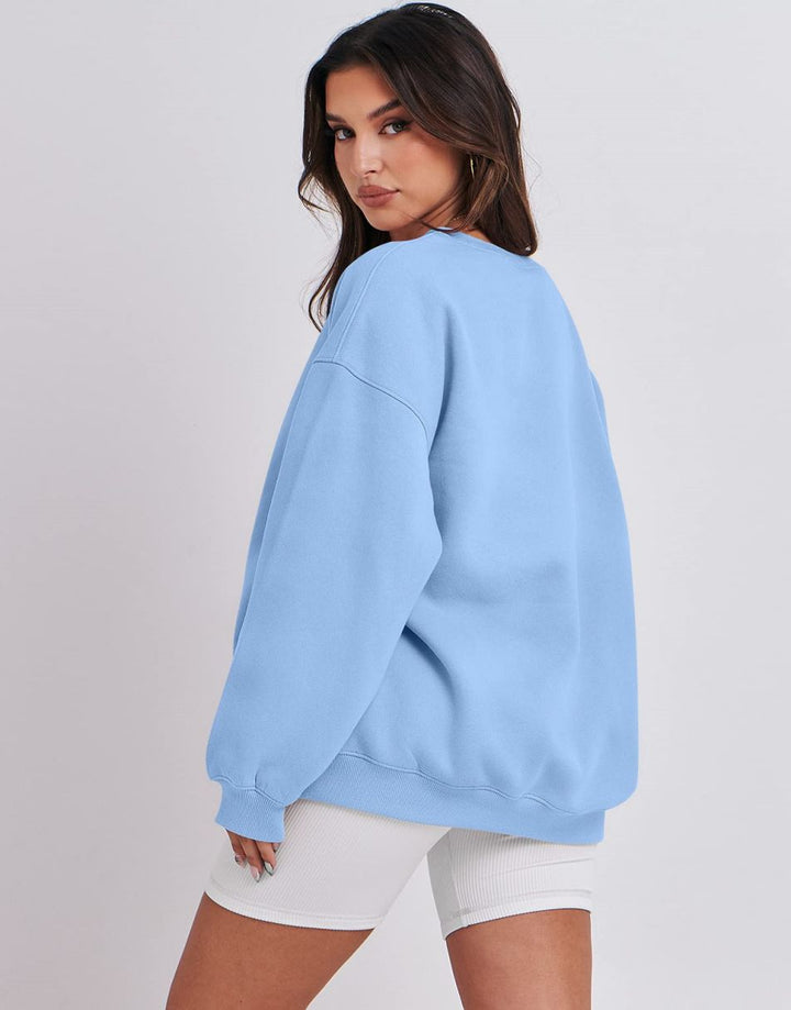 ANRABESS Women's Y2K Oversized Fleece Crewneck Hoodie