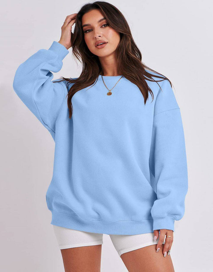 ANRABESS Women's Y2K Oversized Fleece Crewneck Hoodie