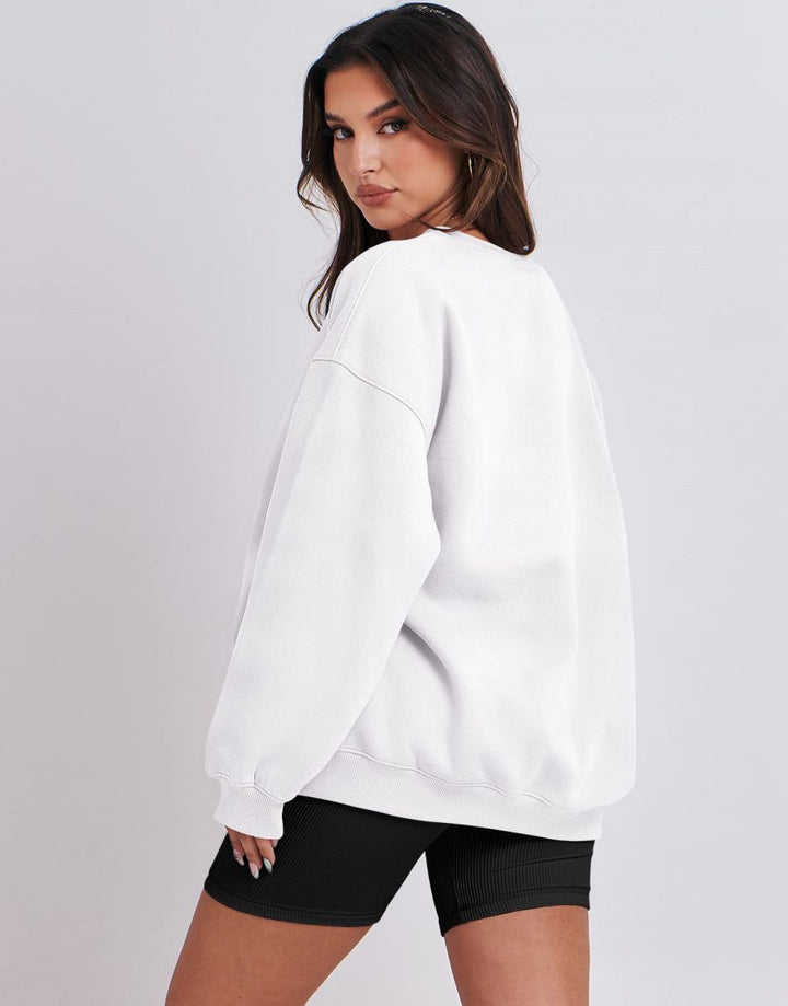 ANRABESS Women's Y2K Oversized Fleece Crewneck Hoodie