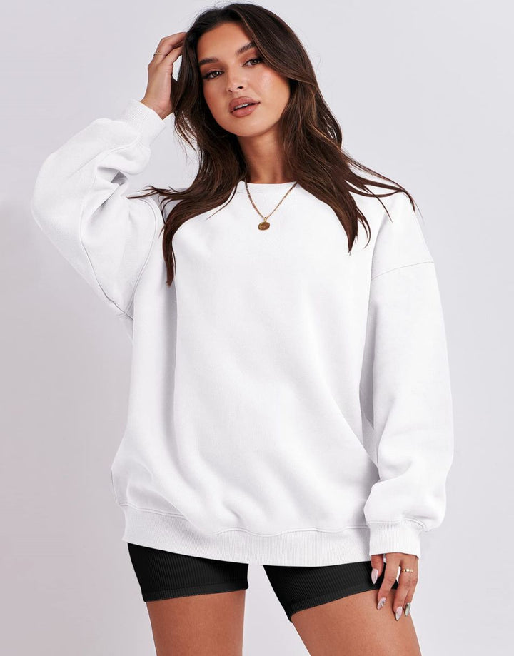 ANRABESS Women's Y2K Oversized Fleece Crewneck Hoodie