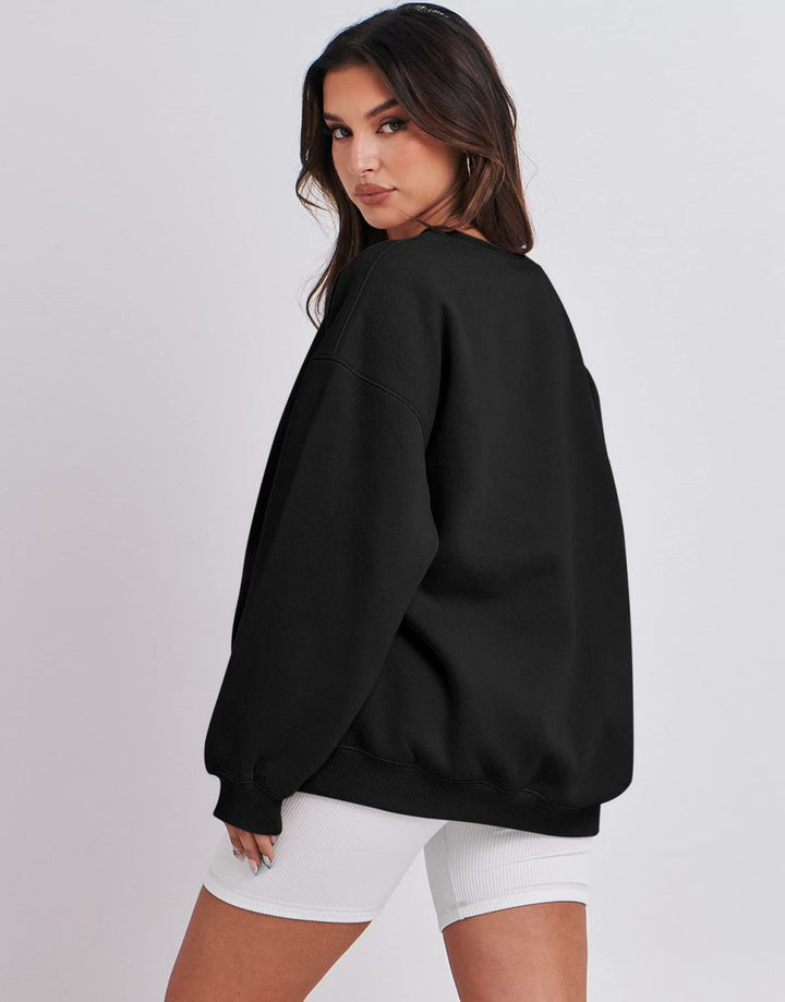 ANRABESS Women's Y2K Oversized Fleece Crewneck Hoodie