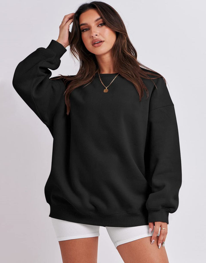 ANRABESS Women's Y2K Oversized Fleece Crewneck Hoodie
