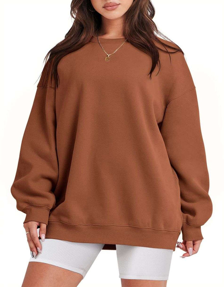 ANRABESS Women's Y2K Oversized Fleece Crewneck Hoodie
