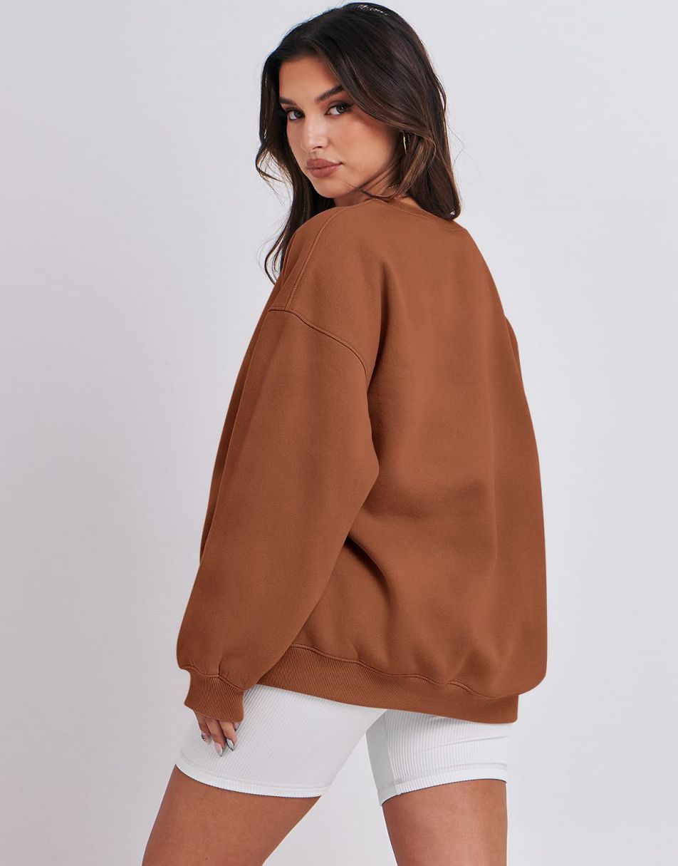 ANRABESS Women's Y2K Oversized Fleece Crewneck Hoodie
