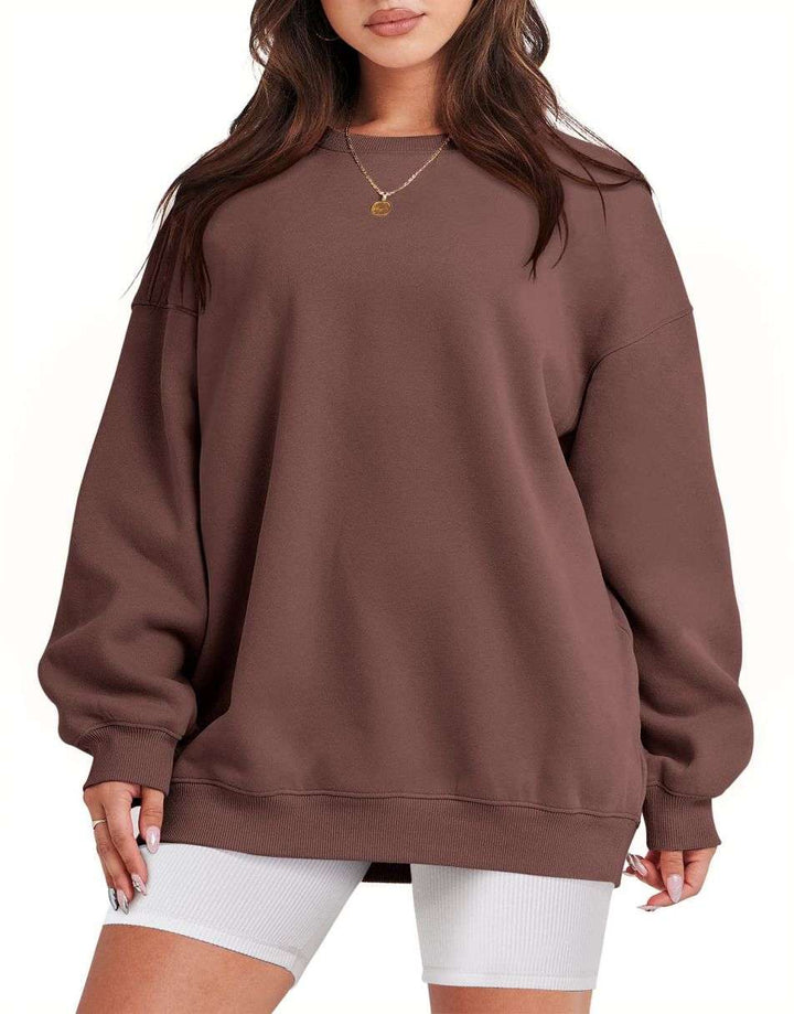 ANRABESS Women's Y2K Oversized Fleece Crewneck Hoodie
