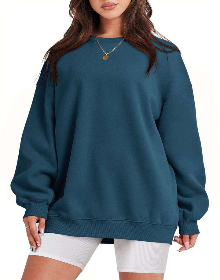 ANRABESS Women's Y2K Oversized Fleece Crewneck Hoodie