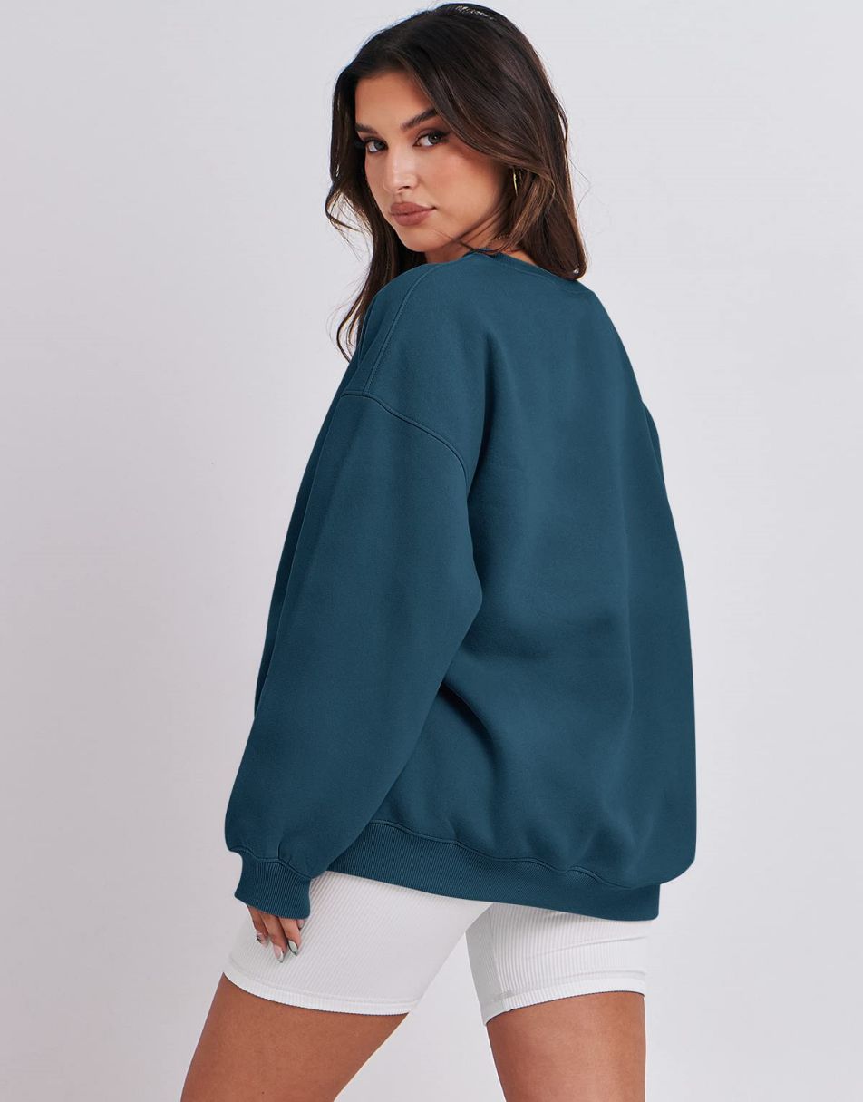 ANRABESS Women's Y2K Oversized Fleece Crewneck Hoodie