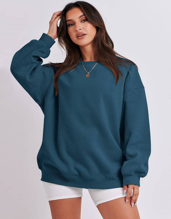 ANRABESS Women's Y2K Oversized Fleece Crewneck Hoodie