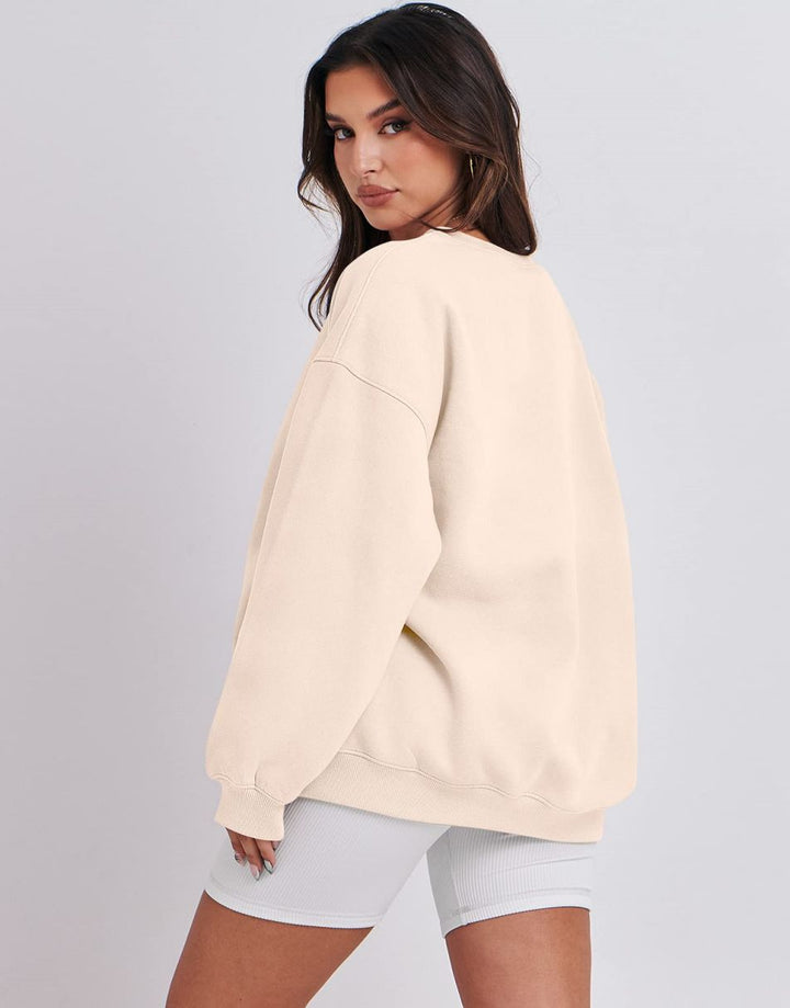 ANRABESS Women's Y2K Oversized Fleece Crewneck Hoodie