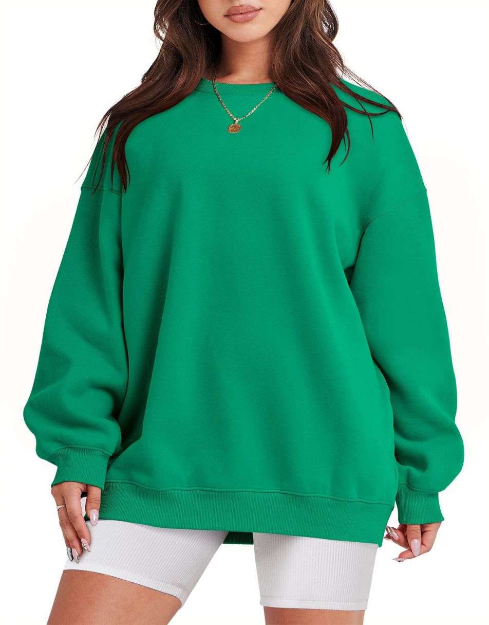 ANRABESS Women's Y2K Oversized Fleece Crewneck Hoodie