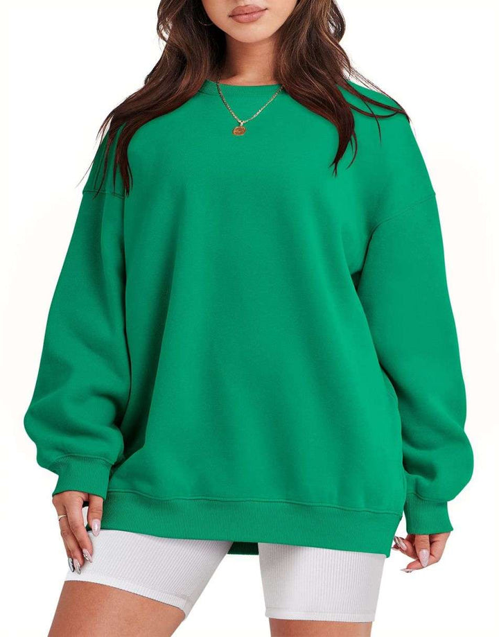 ANRABESS Women's Y2K Oversized Fleece Crewneck Hoodie