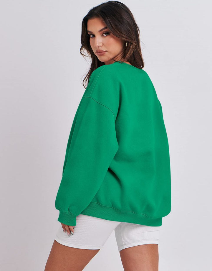 ANRABESS Women's Y2K Oversized Fleece Crewneck Hoodie