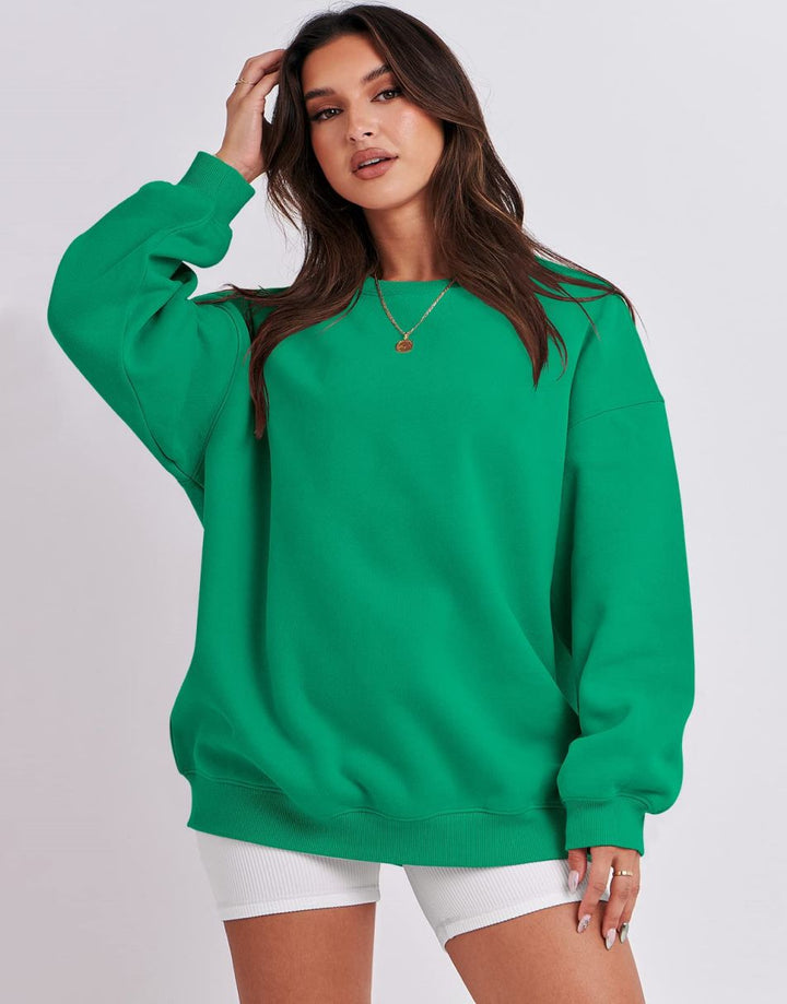 ANRABESS Women's Y2K Oversized Fleece Crewneck Hoodie