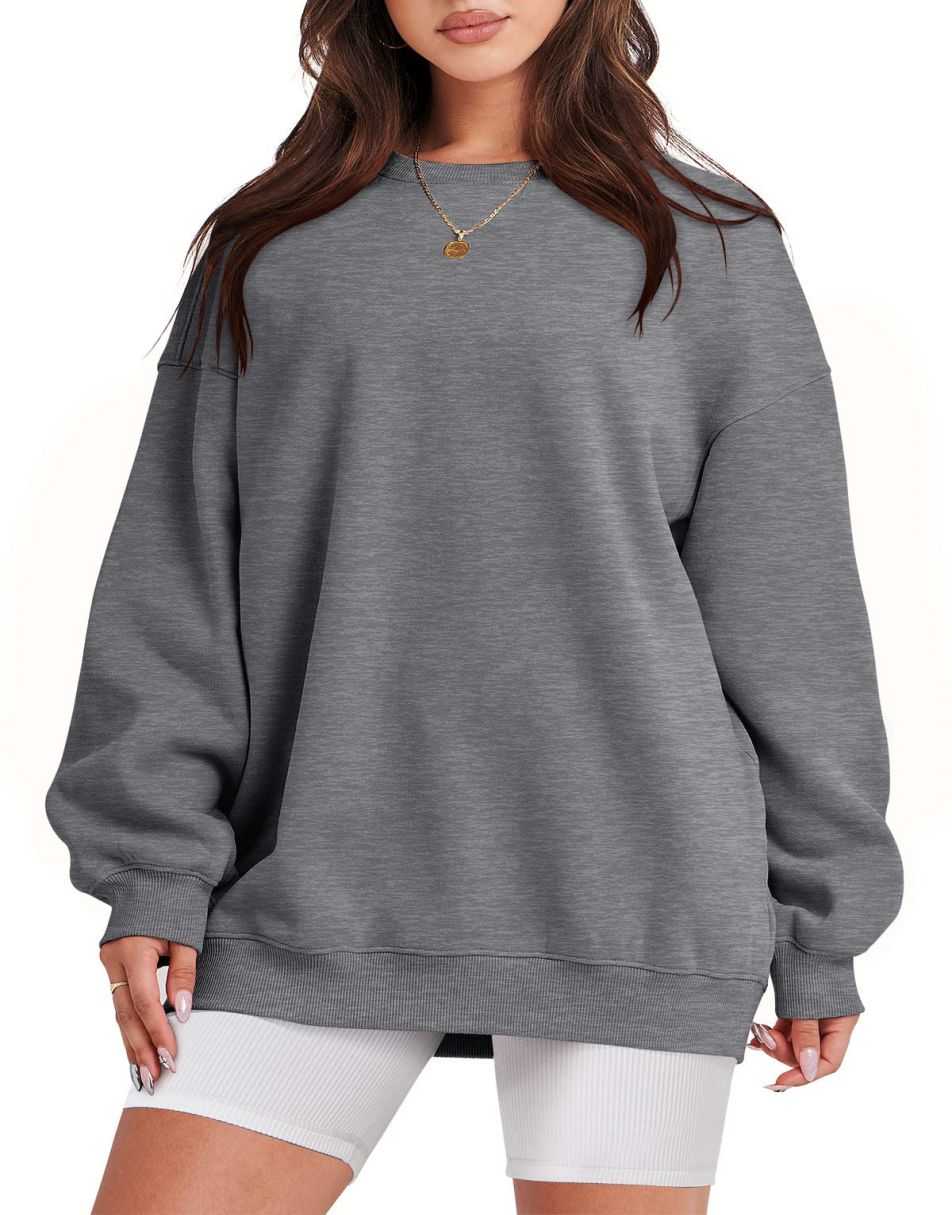 ANRABESS Women's Y2K Oversized Fleece Crewneck Hoodie