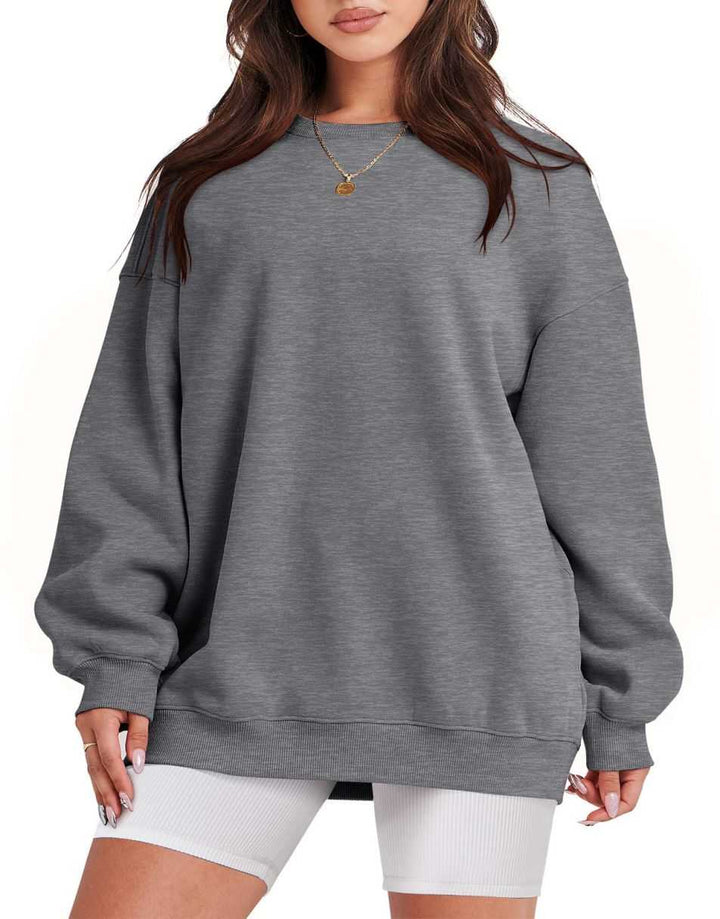 ANRABESS Women's Y2K Oversized Fleece Crewneck Hoodie