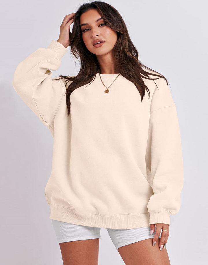 ANRABESS Women's Y2K Oversized Fleece Crewneck Hoodie